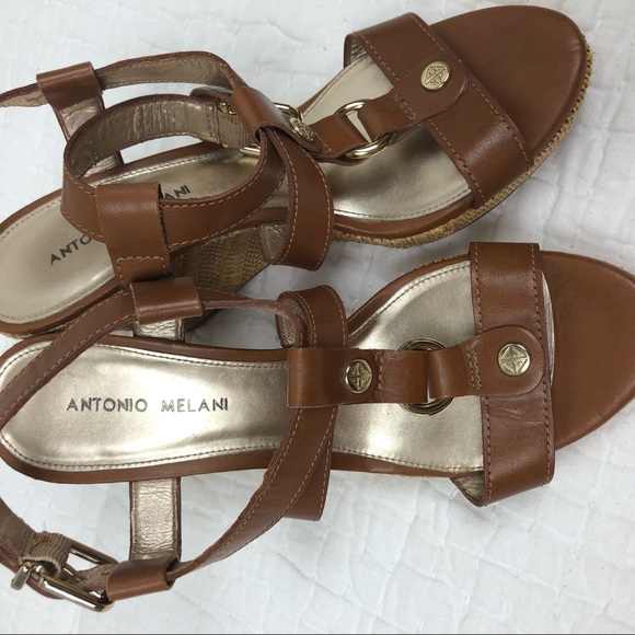 Antonio Melani Brown Wedge Sandals - Picture 5 of 6